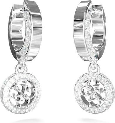 Actual product image Guess Stylish steel earrings with zircons 4G Crush JUBE04165JWRHT/U (Stainless steel)
