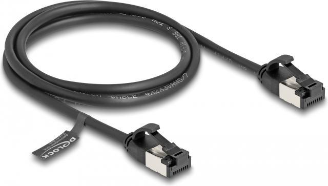 Actual product image Delock RJ45 cable male to male Cat.8.1 flexible 1 m black (U/FTP, CAT8.1, 1 m)