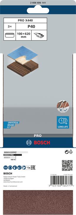 Actual product image Bosch Professional Zubehör PRO X440 sanding belt, 100 x 620 mm, G40 (40)