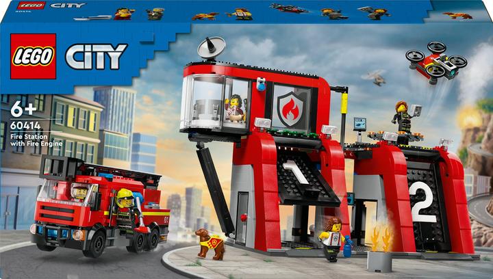 Produktbild LEGO Feuerwehrstation mit Drehleiterfahrzeug (60414, LEGO City)