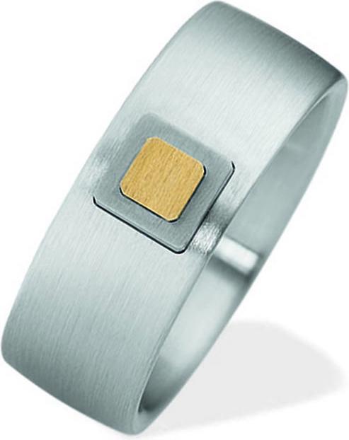 Produktbild Xen Bandring mit Gelbgold Modul mattiert 7 mm (48)