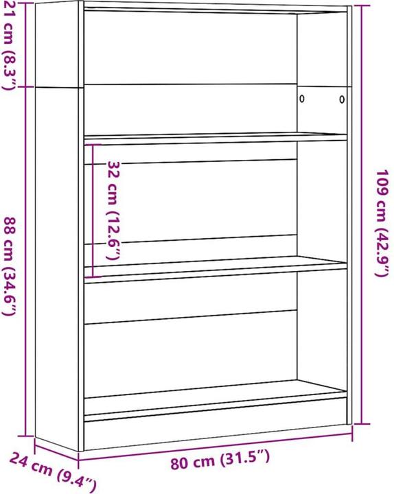 Immagine prodotto VidaXL Bücherregal (80 x 24 x 109 cm)