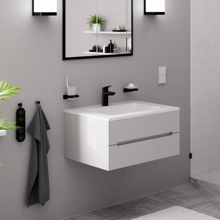 Actual product image hansgrohe HG single-lever basin mixer 100 LOGIS DN 15 m PushOpen AG matt black