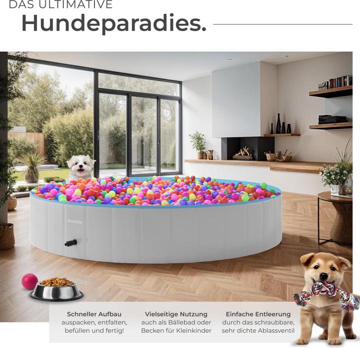 Actual product image tectake dog pool Nele, foldable, with hose connection (Dog pool)