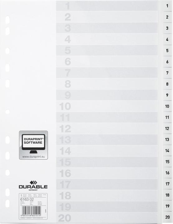 Produktbild Durable Register A4 1-20, mit Indexblatt
