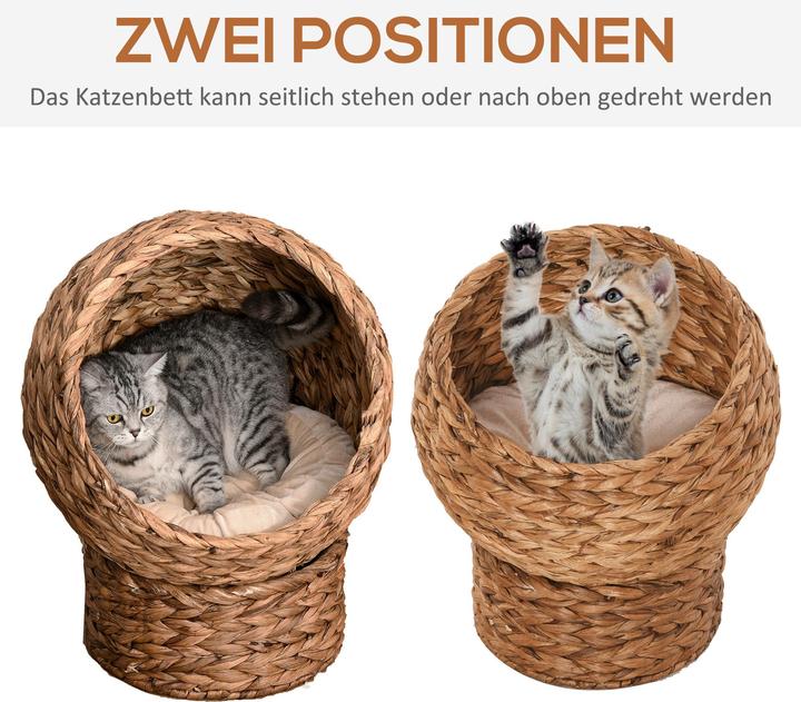 Immagine prodotto PawHut Casa per gatti in rattan intrecciato (Gatto)