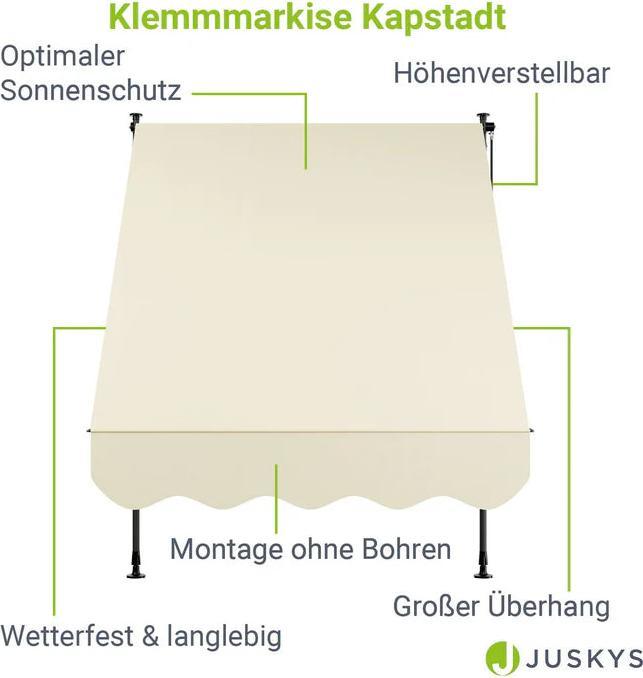 Immagine prodotto Juskys Klemmmarkise Kapstadt (1.50 m)