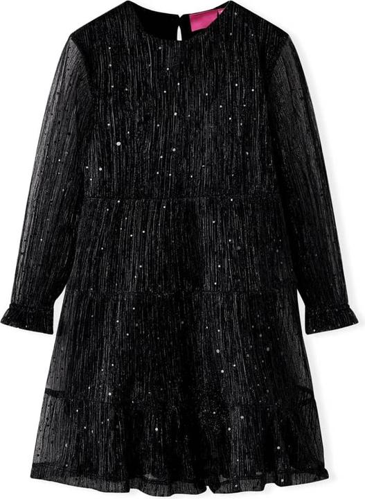 Actual product image VidaXL Children's dress with long sleeves black 116,outer material (116)