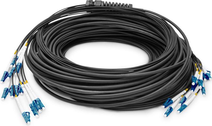 Actual product image Digitus Pre-assembled Fiberglass Universal Breakout Cable, Multi Mode OS2, 12 Fibers, LC/UPC - LC/UPC (LSOH, CAT6, 100 m)