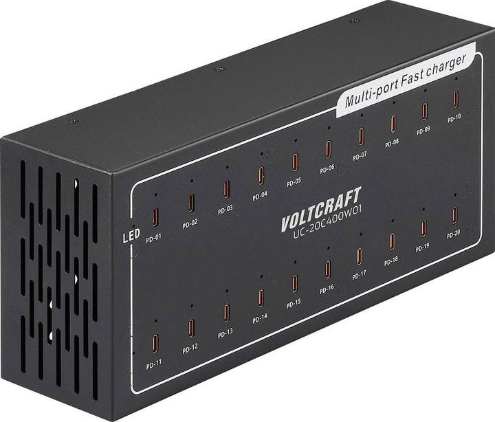 Actual product image Voltcraft UC-20C400W01 USB Ladegerät 400 W 20x USB-C® USB PD Innenbereich USB Po (400 W)