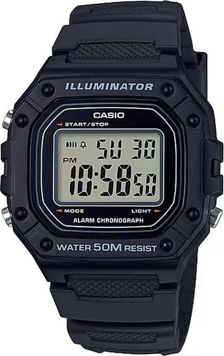 Casio W-218H-1A (Digitaluhr, 43 mm)