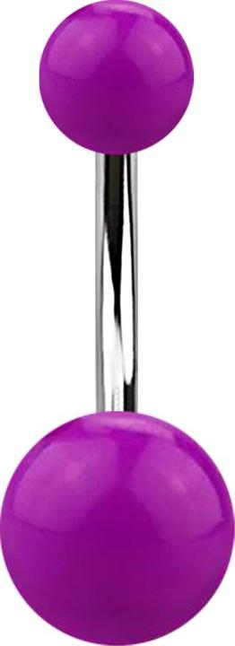 Immagine prodotto Star Piercing Banana argento con due palline viola (Acrilico, senza ottone, Acciaio chirurgico 316L)