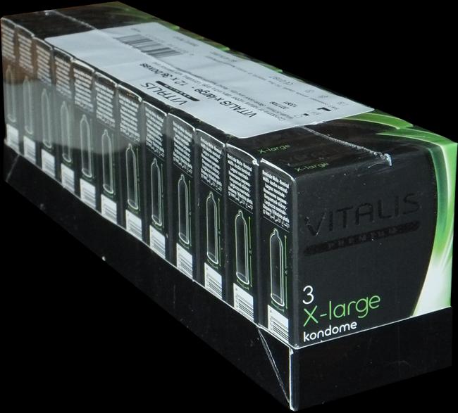 Produktbild Vitalis PREMIUM «X-Large» 12x3 extra lange Kondome mit etwas mehr Umfang, Sparpack (36 Stk.)