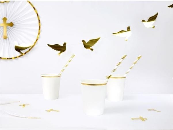 Actual product image Partydeco Striped Straws Gold (10 x)