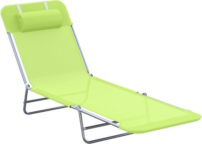 Produktbild Swisshandel24 Sonnenliege Gartenliege Relaxliege Bäderliege Zweibeinliege 4 Farben (Grün) (182 cm)
