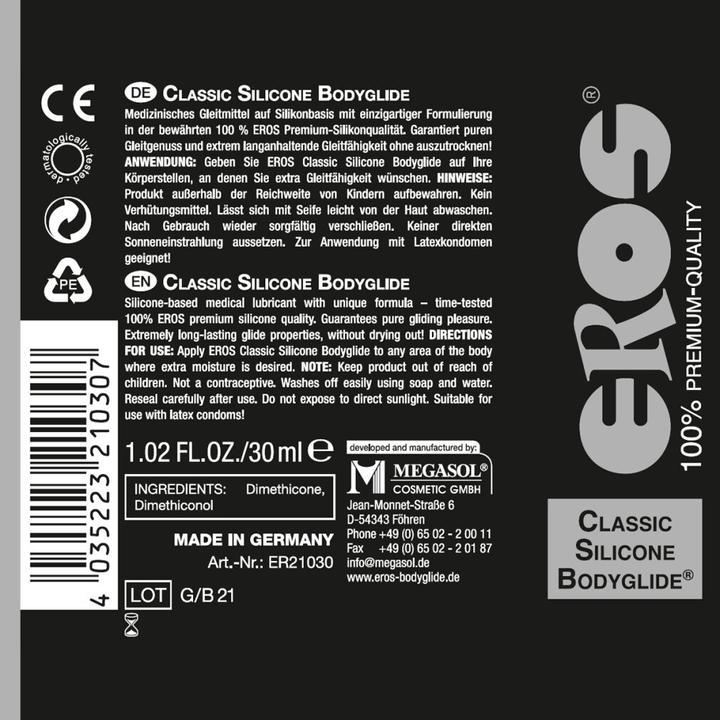 Voedingswaarden en ingrediënten Eros Bodyglide 30 ml (30 ml)
