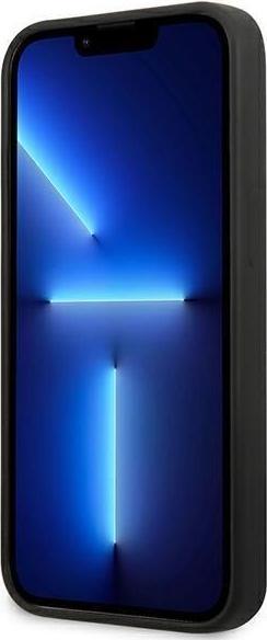 Actual product image Guess GUHCP13SSLTGK iPhone 13 Mini 5.4" Black / Black Solid Silicone Triangle (Apple iPhone 13 mini)