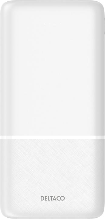 Actual product image Deltaco Powerbank 20,000 mAh, 2x USB-A, 1x USB-C - White (20000 mAh)