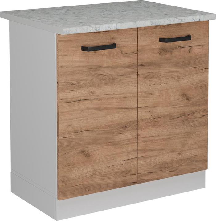 Produktbild Vicco Küchenunterschrank R-Line, Goldkraft Eiche/Weiss, 80 cm AP Marmor