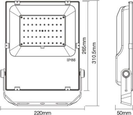 Actual product image Milight RGBW Radio Professional LED Floodlight 50W IP65 (4200 lm, IP65)