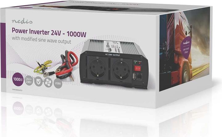 Produktbild Nedis Power Inverter änderte Sinus-Wellen - Eingangsspannung: 24 V DC - Geräteausgangsanschluss: Typ