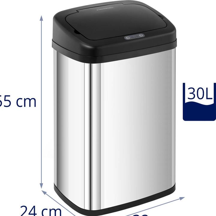 Actual product image Fromm & Starck Mülleimer mit Sensor automatischer Abfalleimer Edelstahl Müllbeutel eckig 30 L (30 l)
