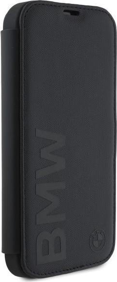 Actual product image BMW BMBKP16L23RMRLK iPhone 16 Pro 6.3" czarny/black bookcase Signature Leather Wordmark (Apple iPhone 16 Pro)