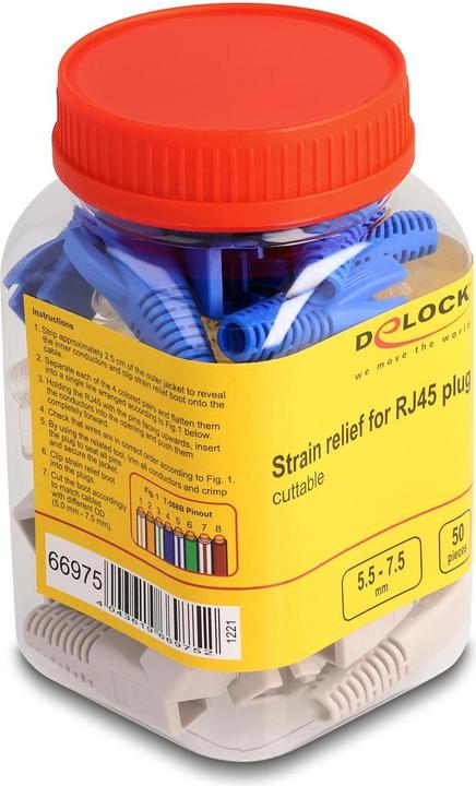 Image du produit Delock Douille anti-pliage pour connecteur RJ45 50 pièces (Connecteur Douille)