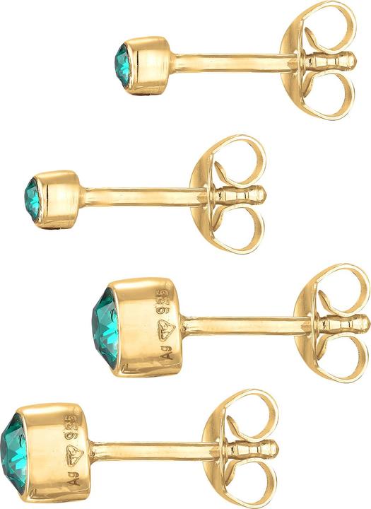 Image du produit Elli Boucles d'oreilles Set Cristaux Basic Vert 925 argent (Cristal de verre, Argent 925 sterling plaqué or)