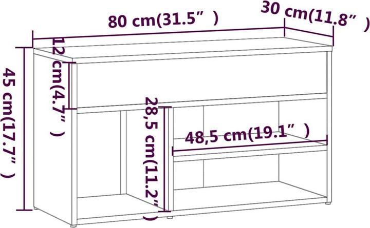 Actual product image VidaXL Dennis (80 x 30 x 45 cm)