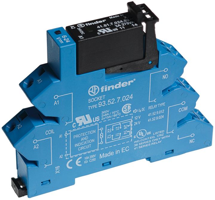 Actual product image Finder SSR interface relay 5A, 24Vdc coil