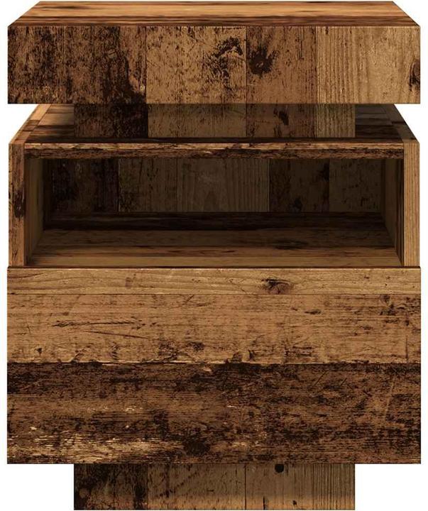 Immagine prodotto VidaXL Comodino con luci LED in legno antico 40x39x48,5 cm