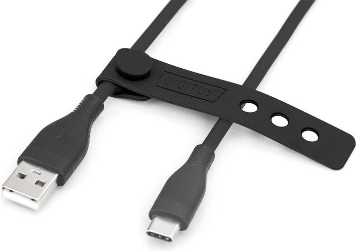 Actual product image Digitus USB-C silicone connection cable, 0.5m, black (0.50 m, USB 2.0)