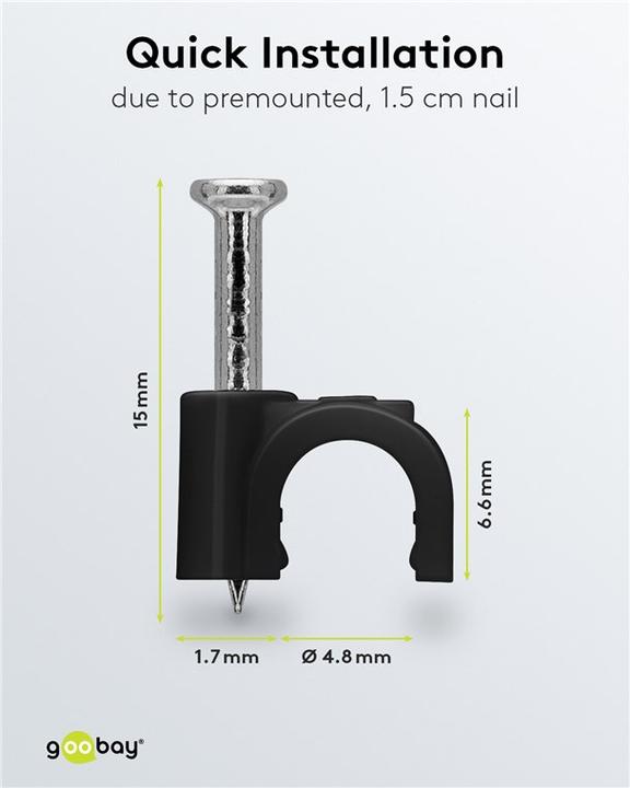 Actual product image Goobay Cable clamp 5 mm, black