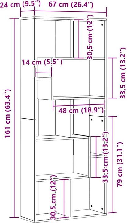 Produktbild VidaXL Deangelo (67 x 24 x 161 cm)