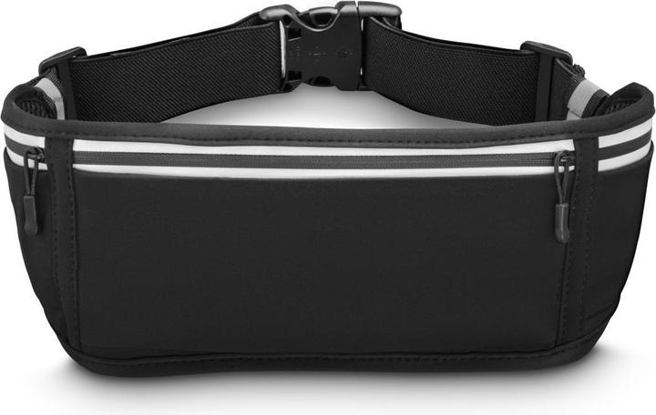 Hama Bauchtasche für Handys, Laufgürtel zum Joggen, reflektierend, Schwarz
