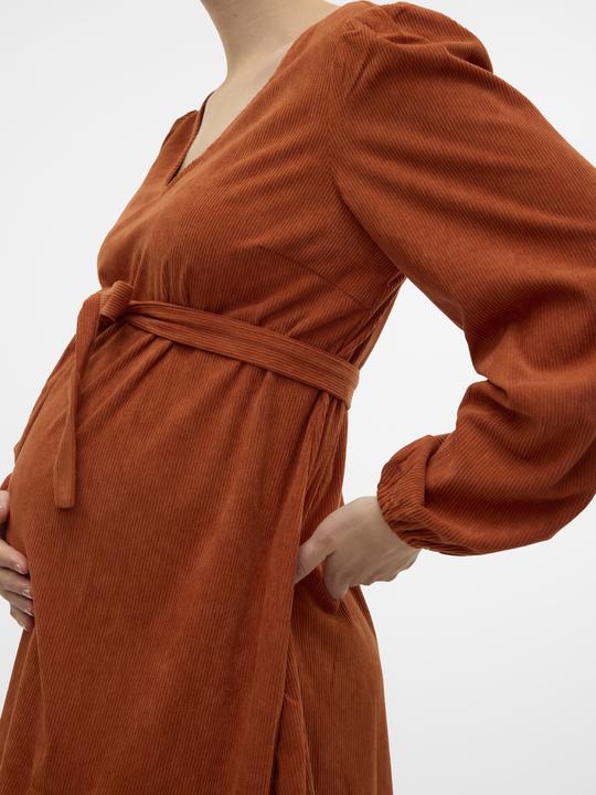 Produktbild Mamalicious Normal geschnitten V-Ausschnitt Elastische Bündchen Ballonärmel Kurzes Kleid Kleid (M)