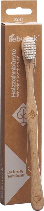 Immagine prodotto Liebwerk Spazzolino da denti in legno Foglia morbida (Morbido, 1 x)