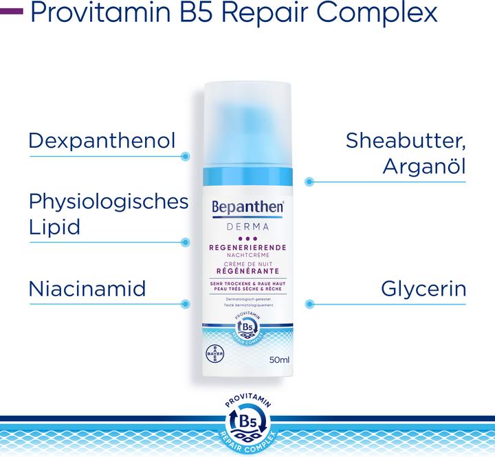 Image du produit Bepanthen Derma Crème de nuit régénérante (50 ml, Crème de nuit)