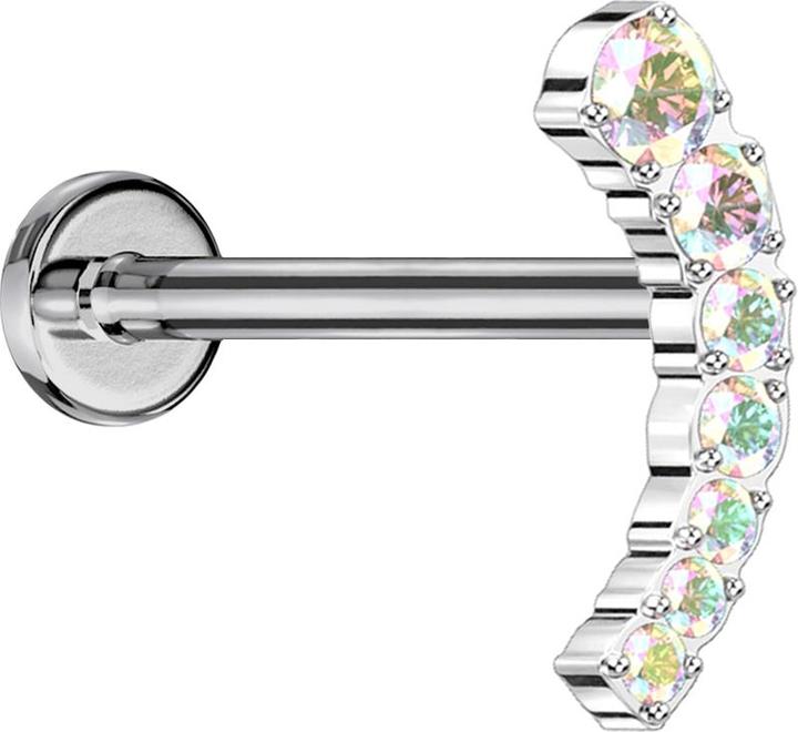 Immagine prodotto Star Piercing Tunnel di carne Supernova Rosso Fuoco con cristallo Swarovski rosso e strato protettivo epossidico (Acciaio chirurgico 316L)