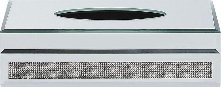 Actual product image Beliani Tissue box holder mirror optic silver 25 x 15 cm CHARLY