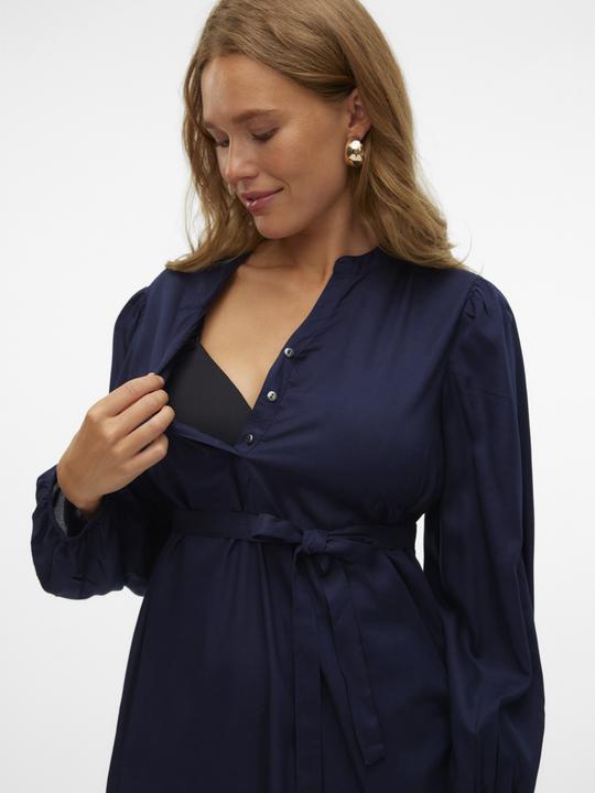 Produktbild Mamalicious Normal geschnitten Mandarin Kragen Ärmelbündchen mit Knopf Ballonärmel Top Bluse (M)