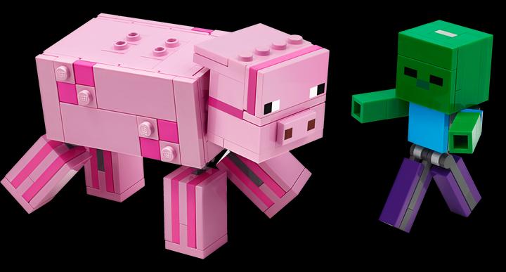 Actual product image LEGO BigFig pig with zombie baby (21157, LEGO Minecraft)