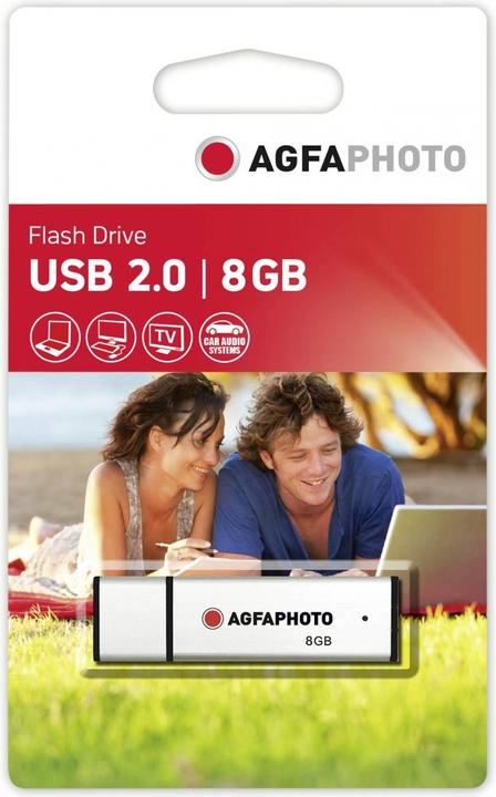 Produktbild AGFAPHOTO USB 2.0 silver 8GB (8 GB, USB-A, USB 2.0)