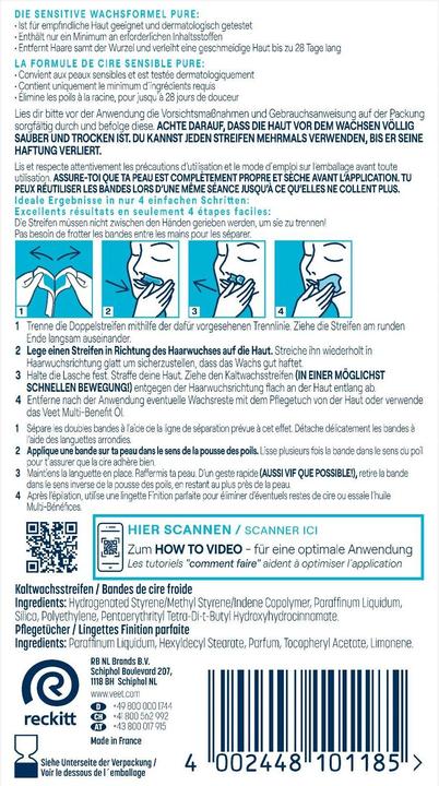 Produktbild Veet Kaltwachsstreifen sensitive Haut Gesicht (20 x, 29 g)