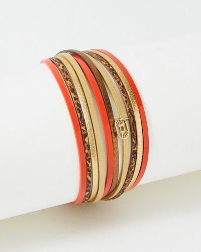 Produktbild Flowers Forzoé Malicieux Armband – Messingplatte – Echtes Leder (Messingplatte)