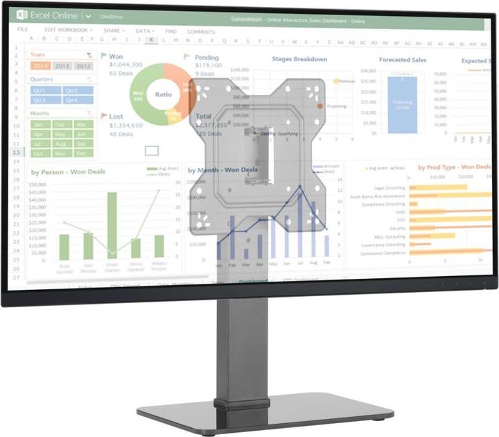 Immagine prodotto Techly Supporto da scrivania per 1 TV LCD LED 58-121 cm 23-43 pollici nero (Tavolo, 43")