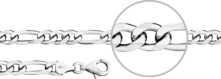 Immagine prodotto Der Kettenmacher Bracciale Figaro argento diamante 6,4 mm 21 cm (21 cm, Argento)