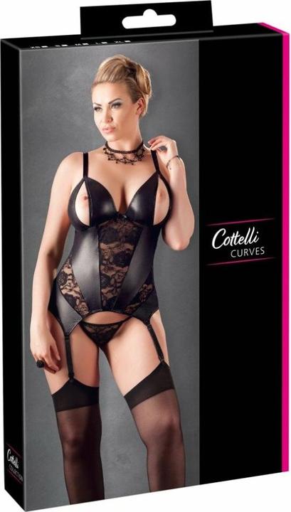 Productafbeelding Cottelli Collection Jarretel chemise met open cups (4XL)