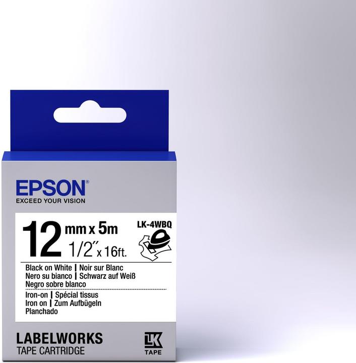 Energie-Label Epson Etikettenkassette Lk-4wbq (1.20 cm, Schwarz)